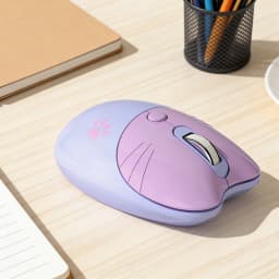 MOFii 1 Piece Dual-Mode Wireless Mouse, Gradient Cat Shape Cute Mouse, Bluetooth & 2.4G Silent Office Mouse,Battery Not Include
