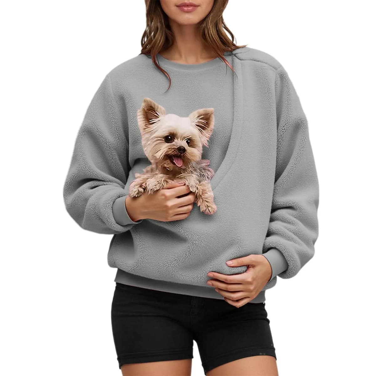Cozy Pet Carrier Hoodie For Small Cats And Dogs Outdoor Winter Travel Pouch In Chest Bag Pet Sleeping Sweatshirt Plush Pullovers