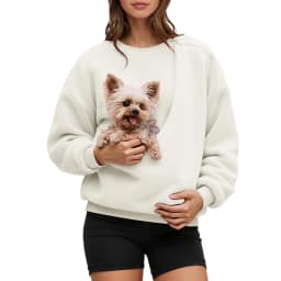 Cozy Pet Carrier Hoodie For Small Cats And Dogs Outdoor Winter Travel Pouch In Chest Bag Pet Sleeping Sweatshirt Plush Pullovers