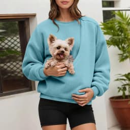 Cozy Pet Carrier Hoodie For Small Cats And Dogs Outdoor Winter Travel Pouch In Chest Bag Pet Sleeping Sweatshirt Plush Pullovers