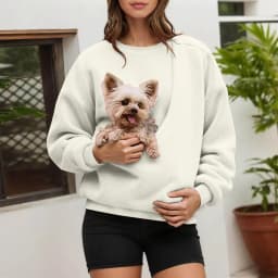 Cozy Pet Carrier Hoodie For Small Cats And Dogs Outdoor Winter Travel Pouch In Chest Bag Pet Sleeping Sweatshirt Plush Pullovers