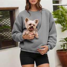 Cozy Pet Carrier Hoodie For Small Cats And Dogs Outdoor Winter Travel Pouch In Chest Bag Pet Sleeping Sweatshirt Plush Pullovers