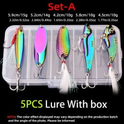 1/5pcs/lot Wobbler Lures 3g/10g/15g Metal Vib Fishing Lure Set Sinking Hard Metal VIB Sea Fishing Lures Artificial Pesca Bait