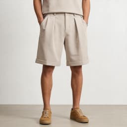 Old Money Aesthetic Shorts Men Elastic Waist Wide Leg Relaxed Fit Casual Dress Business Shorts Lightweight Solid Color Pleated