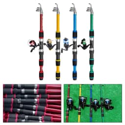 Fishing Pole Set Full Kits Telescopic Fishing Rod Reel For Combo Full Kit Rod Pole Spinn Reel Gear Set Carpfishing Accessories