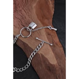 Yhpup New 316L Stainless Steel Jewelry Punk Metal Lock Pendant Necklace Minimalist 18 K Plated Chain подвеска Necklace Gala