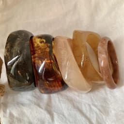 Vintage Wide Geometric Resin Beige Brown Coffee Bangles Irregular Chunky Bracelets Bangle Jewelry Gift for Women Girls