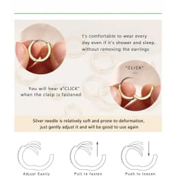 5Pairs Small Hoop Earrings Set for Women 14K Gold Plated Lightweight Tiny Huggie Hoops Mini Cartilage Earrings Pack Hypoallergenic Ear Piercing, Earring Stacking Set