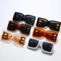 2026 New Fashion Oversized Sunglasses Women Letter B Leg Design Square Luxury Trend Men Retro Big Frame Eyeglasses Oculos De Sol