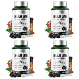 Shilajit Ultra with L-Arginine for Natural Energy and Vitality 60 Capsules Non-GMO Endurance Stamina Antioxidant Supplement