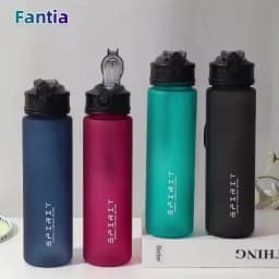 750ML Leak-Proof Sports Water Bottle with Straw and Carrying Loop BPA-Free Portable Mug with Seal Lid for Fitness Camping