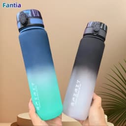 500ML/1000ML Large Capacity Sports Water Bottle Motivational Leak Proof Portable Reusable Plastic Cups Outdoor Travel Gym Jugs