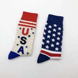 2 Pairs of American Flag Style Personality Stripes Star Letters USA Men's Jacquard Stockings