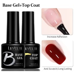 LILYCUTE 7ml Base Nowipe Top Coat Soak Off UV LED Gel Nail Polish Reinforcement Gel Semi Permanent Multifunction Gel Varnishes