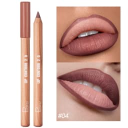 Nude Brown Lipliner Pen Wooden Matte Lip Liner Waterproof Lipstick Pencil Easy To Wear Non-stick Cup Lip Contouring Pen Cosmetic