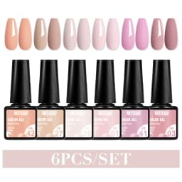 Mtssii 6PCS/Set Nude Color Gel Nail Polish Set 150 Colors Glitter Semi Permanent UV Led Gel Varnish Soak Off Nail Gel Art Design