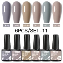 Mtssii 6PCS/Set Nude Color Gel Nail Polish Set 150 Colors Glitter Semi Permanent UV Led Gel Varnish Soak Off Nail Gel Art Design
