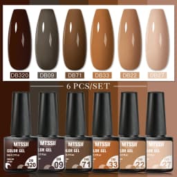 Mtssii 6PCS/Set Nude Color Gel Nail Polish Set 150 Colors Glitter Semi Permanent UV Led Gel Varnish Soak Off Nail Gel Art Design