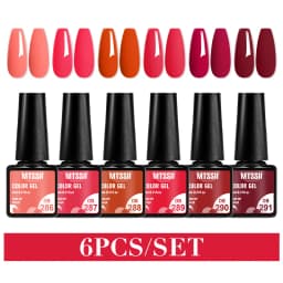 Mtssii 6PCS/Set Nude Color Gel Nail Polish Set 150 Colors Glitter Semi Permanent UV Led Gel Varnish Soak Off Nail Gel Art Design
