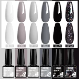 Mtssii 6PCS/Set Nude Color Gel Nail Polish Set 150 Colors Glitter Semi Permanent UV Led Gel Varnish Soak Off Nail Gel Art Design