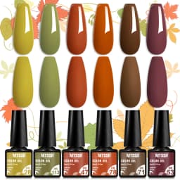 Mtssii 6PCS/Set Nude Color Gel Nail Polish Set 150 Colors Glitter Semi Permanent UV Led Gel Varnish Soak Off Nail Gel Art Design