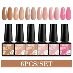 Mtssii 6PCS/Set Nude Color Gel Nail Polish Set 150 Colors Glitter Semi Permanent UV Led Gel Varnish Soak Off Nail Gel Art Design