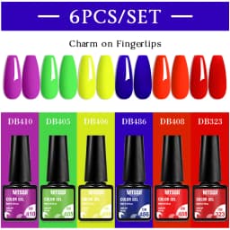 Mtssii 6PCS/Set Nude Color Gel Nail Polish Set 150 Colors Glitter Semi Permanent UV Led Gel Varnish Soak Off Nail Gel Art Design