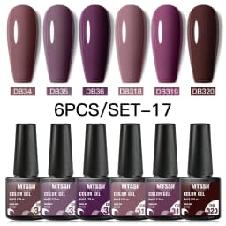 Mtssii 6PCS/Set Nude Color Gel Nail Polish Set 150 Colors Glitter Semi Permanent UV Led Gel Varnish Soak Off Nail Gel Art Design