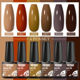 Mtssii 6PCS/Set Nude Color Gel Nail Polish Set 150 Colors Glitter Semi Permanent UV Led Gel Varnish Soak Off Nail Gel Art Design