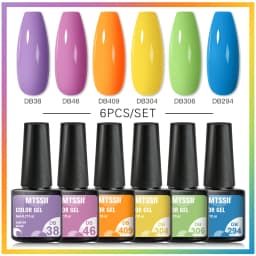 Mtssii 6PCS/Set Nude Color Gel Nail Polish Set 150 Colors Glitter Semi Permanent UV Led Gel Varnish Soak Off Nail Gel Art Design