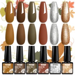 Mtssii 6PCS/Set Nude Color Gel Nail Polish Set 150 Colors Glitter Semi Permanent UV Led Gel Varnish Soak Off Nail Gel Art Design