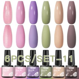 Mtssii 6PCS/Set Nude Color Gel Nail Polish Set 150 Colors Glitter Semi Permanent UV Led Gel Varnish Soak Off Nail Gel Art Design