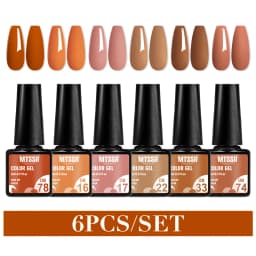 Mtssii 6PCS/Set Nude Color Gel Nail Polish Set 150 Colors Glitter Semi Permanent UV Led Gel Varnish Soak Off Nail Gel Art Design