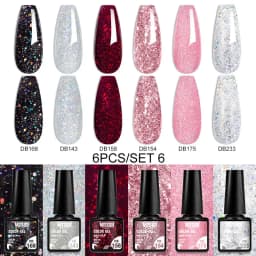 Mtssii 6PCS/Set Nude Color Gel Nail Polish Set 150 Colors Glitter Semi Permanent UV Led Gel Varnish Soak Off Nail Gel Art Design
