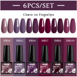 Mtssii 6PCS/Set Nude Color Gel Nail Polish Set 150 Colors Glitter Semi Permanent UV Led Gel Varnish Soak Off Nail Gel Art Design