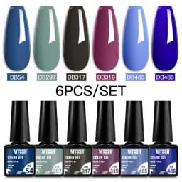 Mtssii 6PCS/Set Nude Color Gel Nail Polish Set 150 Colors Glitter Semi Permanent UV Led Gel Varnish Soak Off Nail Gel Art Design