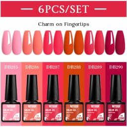 Mtssii 6PCS/Set Nude Color Gel Nail Polish Set 150 Colors Glitter Semi Permanent UV Led Gel Varnish Soak Off Nail Gel Art Design