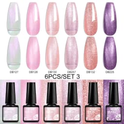 Mtssii 6PCS/Set Nude Color Gel Nail Polish Set 150 Colors Glitter Semi Permanent UV Led Gel Varnish Soak Off Nail Gel Art Design