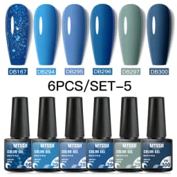 Mtssii 6PCS/Set Nude Color Gel Nail Polish Set 150 Colors Glitter Semi Permanent UV Led Gel Varnish Soak Off Nail Gel Art Design