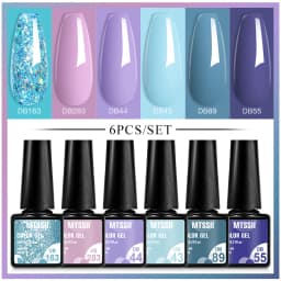 Mtssii 6PCS/Set Nude Color Gel Nail Polish Set 150 Colors Glitter Semi Permanent UV Led Gel Varnish Soak Off Nail Gel Art Design