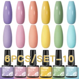Mtssii 6PCS/Set Nude Color Gel Nail Polish Set 150 Colors Glitter Semi Permanent UV Led Gel Varnish Soak Off Nail Gel Art Design
