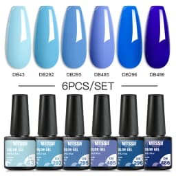 Mtssii 6PCS/Set Nude Color Gel Nail Polish Set 150 Colors Glitter Semi Permanent UV Led Gel Varnish Soak Off Nail Gel Art Design