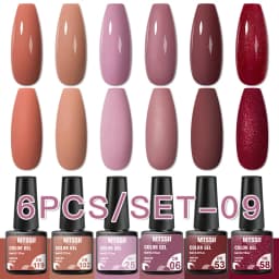 Mtssii 6PCS/Set Nude Color Gel Nail Polish Set 150 Colors Glitter Semi Permanent UV Led Gel Varnish Soak Off Nail Gel Art Design