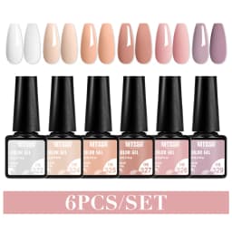 Mtssii 6PCS/Set Nude Color Gel Nail Polish Set 150 Colors Glitter Semi Permanent UV Led Gel Varnish Soak Off Nail Gel Art Design