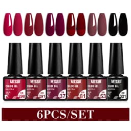 Mtssii 6PCS/Set Nude Color Gel Nail Polish Set 150 Colors Glitter Semi Permanent UV Led Gel Varnish Soak Off Nail Gel Art Design