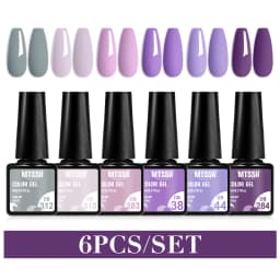 Mtssii 6PCS/Set Nude Color Gel Nail Polish Set 150 Colors Glitter Semi Permanent UV Led Gel Varnish Soak Off Nail Gel Art Design