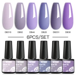 Mtssii 6PCS/Set Nude Color Gel Nail Polish Set 150 Colors Glitter Semi Permanent UV Led Gel Varnish Soak Off Nail Gel Art Design