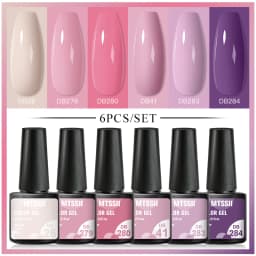 Mtssii 6PCS/Set Nude Color Gel Nail Polish Set 150 Colors Glitter Semi Permanent UV Led Gel Varnish Soak Off Nail Gel Art Design