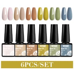 Mtssii 6PCS/Set Nude Color Gel Nail Polish Set 150 Colors Glitter Semi Permanent UV Led Gel Varnish Soak Off Nail Gel Art Design