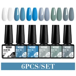 Mtssii 6PCS/Set Nude Color Gel Nail Polish Set 150 Colors Glitter Semi Permanent UV Led Gel Varnish Soak Off Nail Gel Art Design